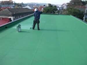 仙台市青葉区Ｋマンション屋上防水塗装（施工中）
